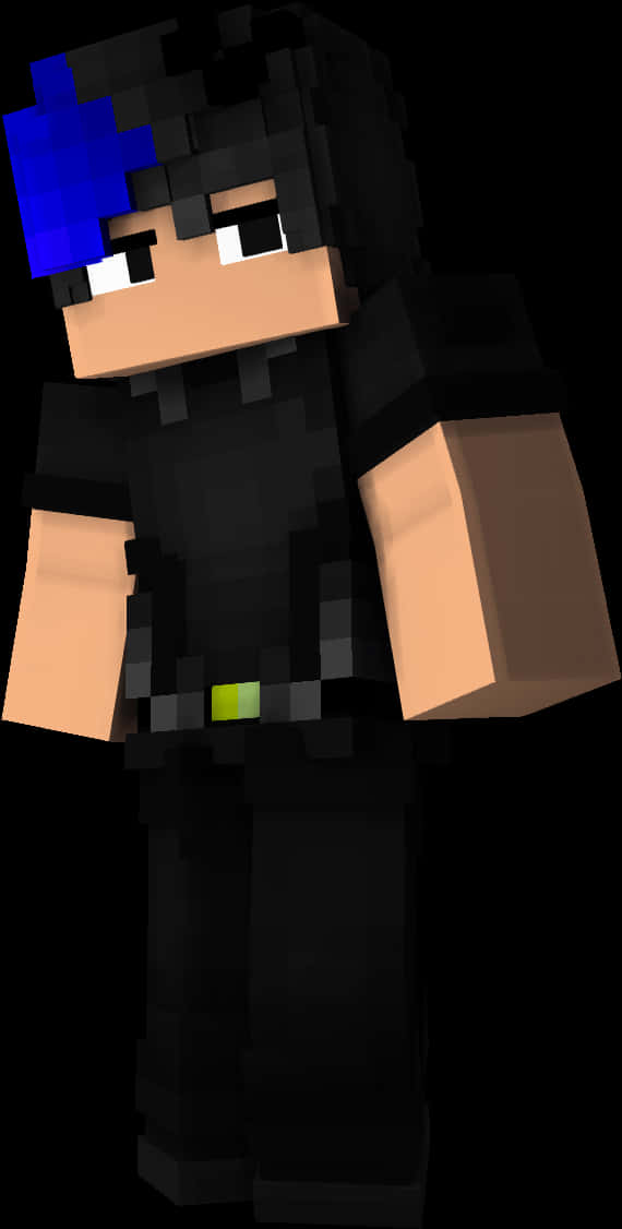 Minecraft_蓝色头发角色 壁纸