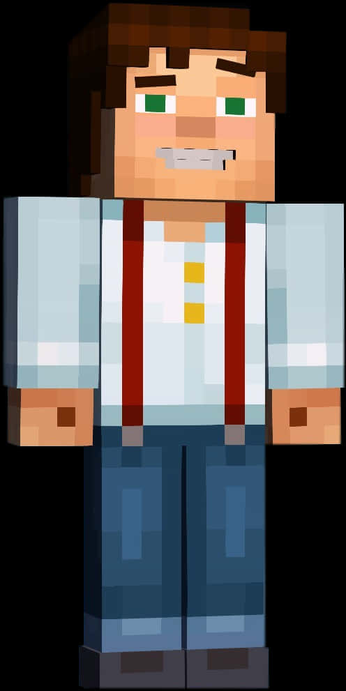 Minecraft_红吊带角色 壁纸