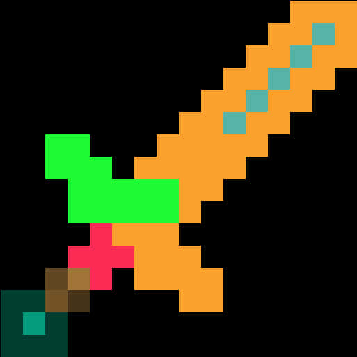Minecraft_钻石剑_像素艺术.PNG 壁纸