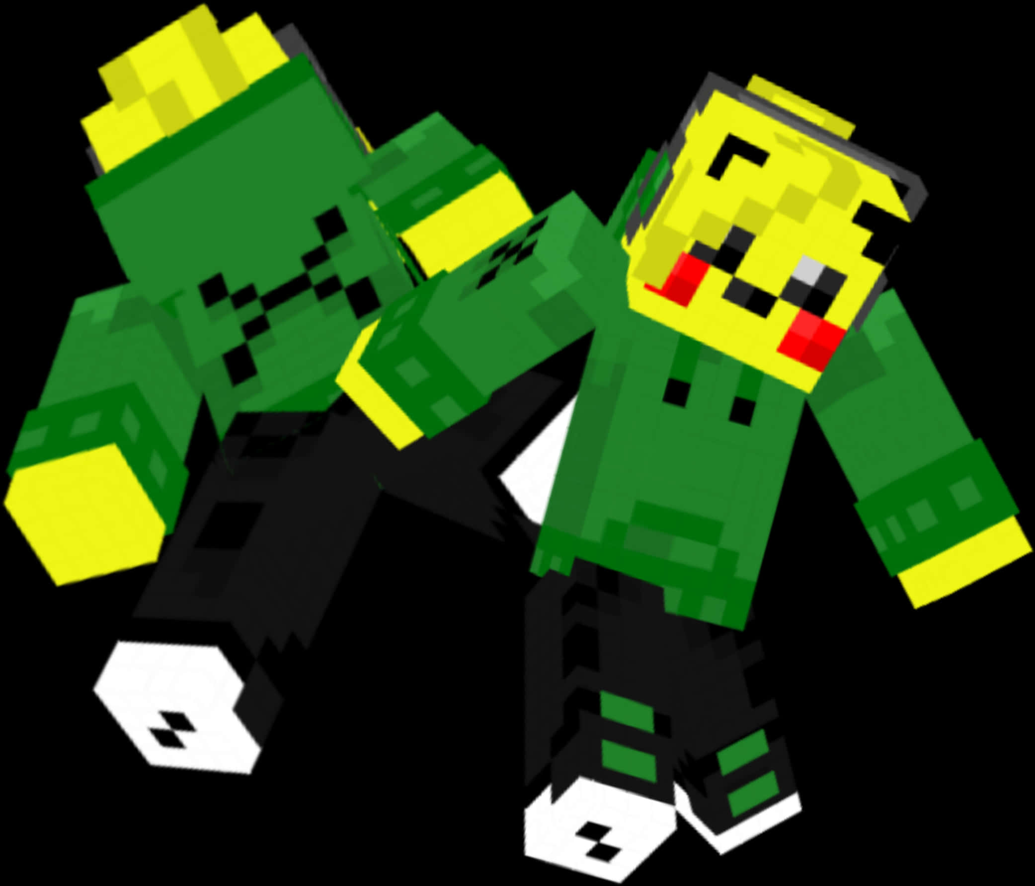 Minecraft 皮肤：绿色像素角色 壁纸