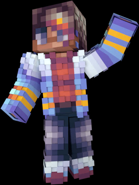 多彩盔甲的Minecraft角色 壁纸