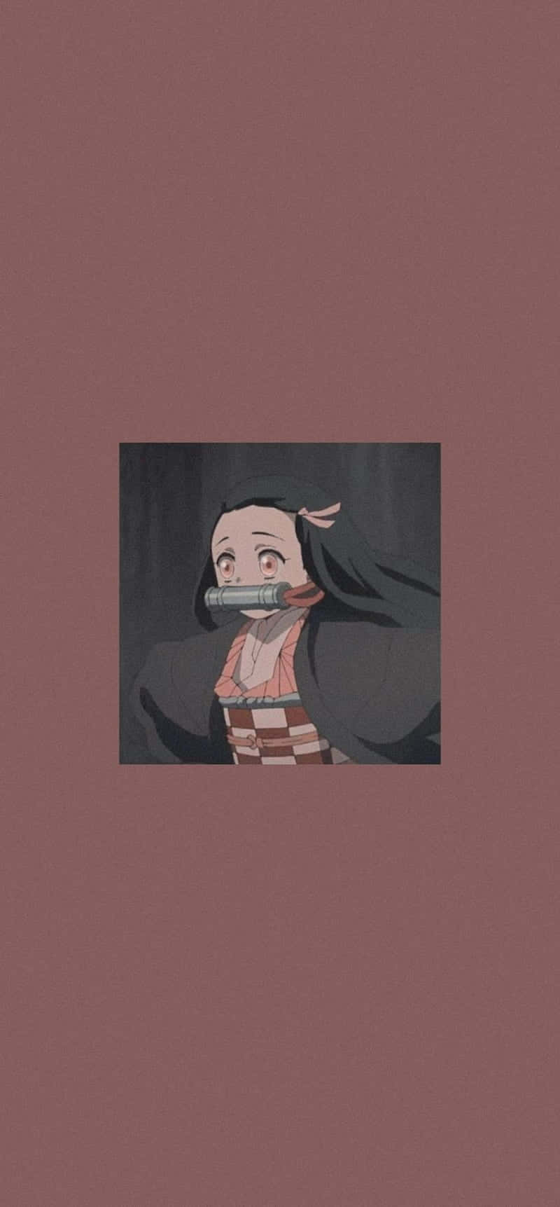 可爱鬼灭之刃祢豆子 minimalist 艺术 壁纸