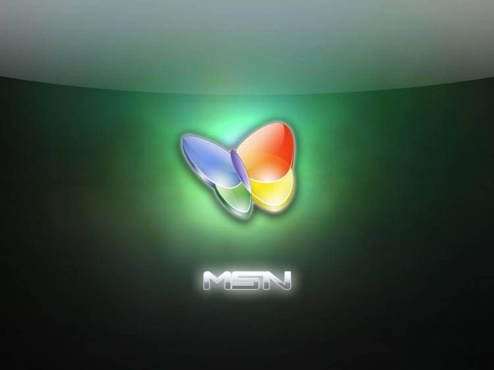 MSN绿色霓虹灯 壁纸
