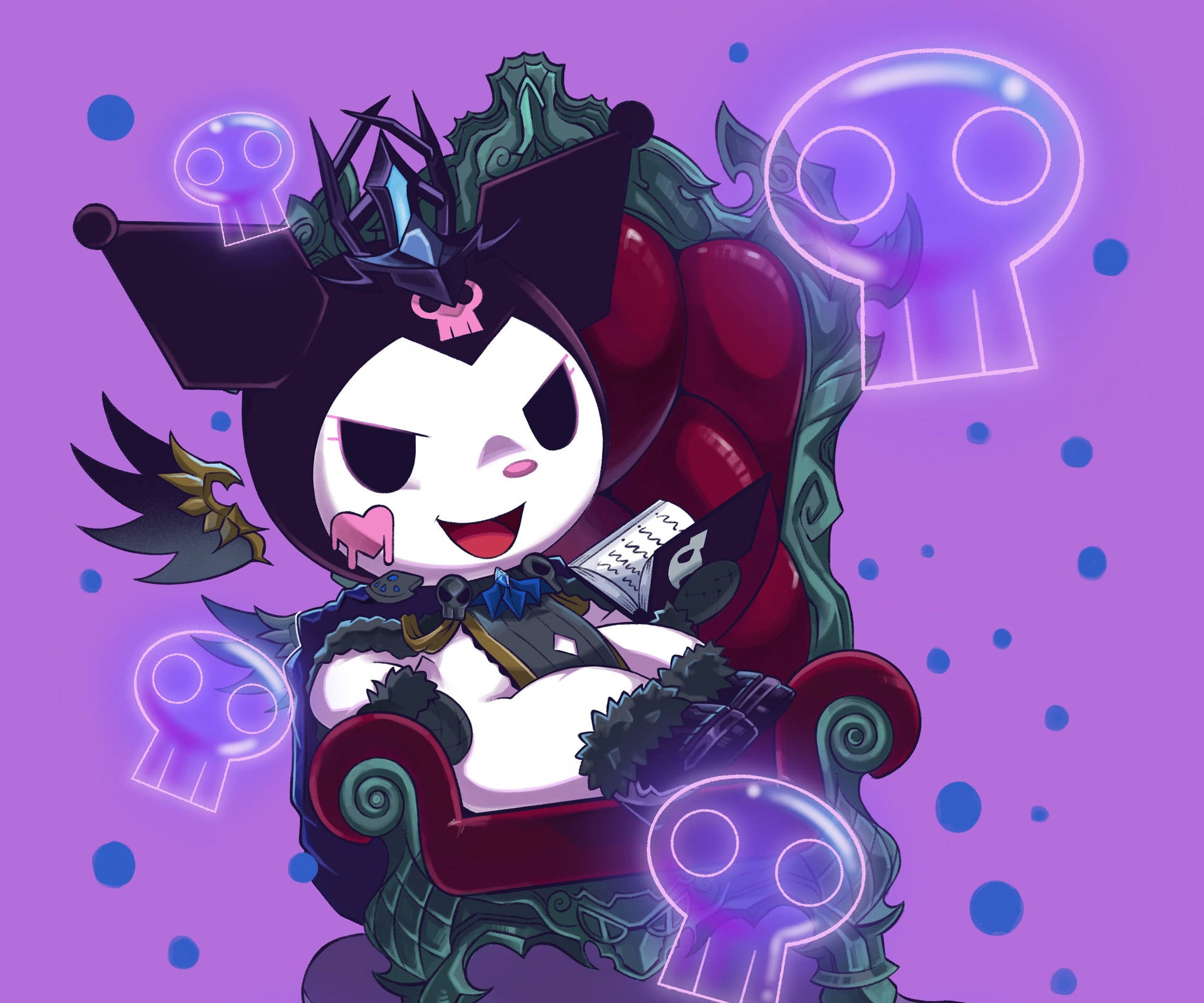 My Melody Kuromi 坐在王座上