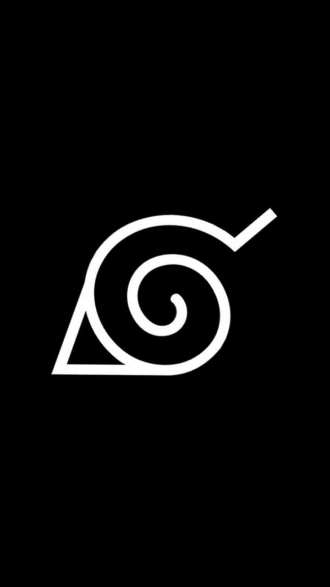 Naruto 木叶标志黑白版 壁纸