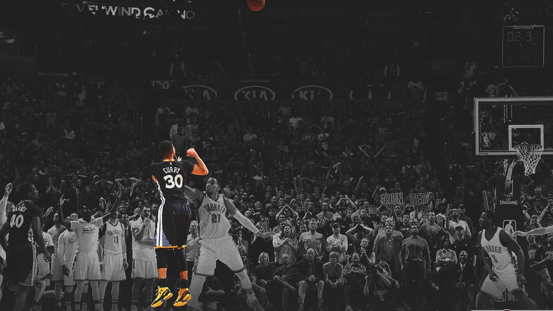 斯蒂芬·库里NBA桌面壁纸 褪色风格 壁纸