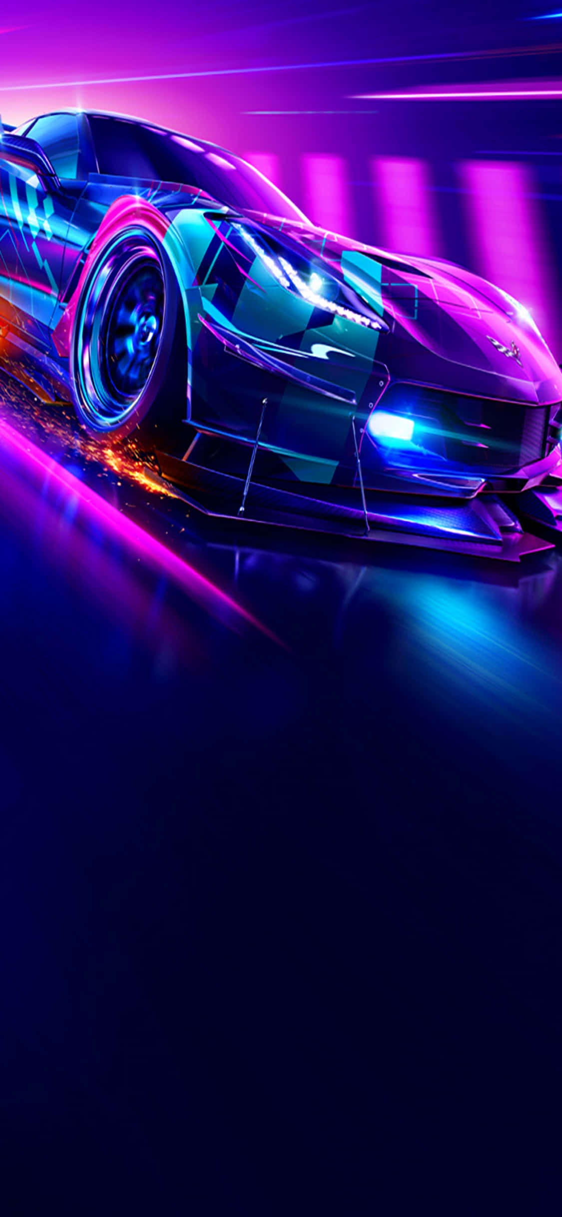 《Need for Speed Heat》在iPhone Xs上点燃赛车场景 壁纸