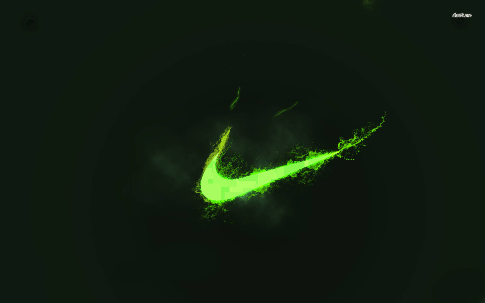 Nike标志霓虹绿美学 壁纸