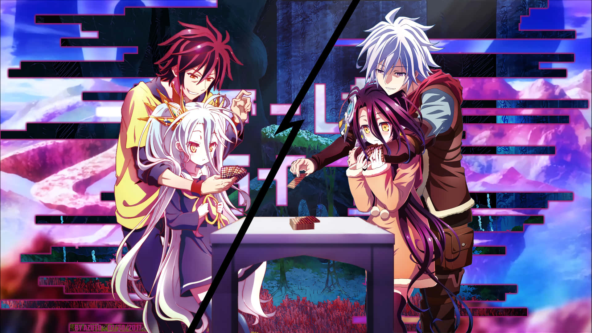 No Game No Life 动画中不同兄妹的游戏画面 壁纸