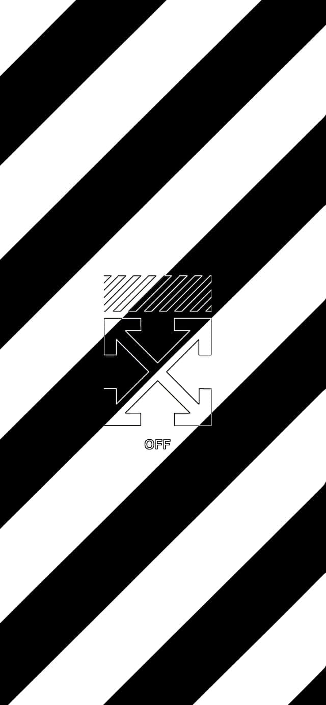 斜条纹图案Off White iPhone 壁纸