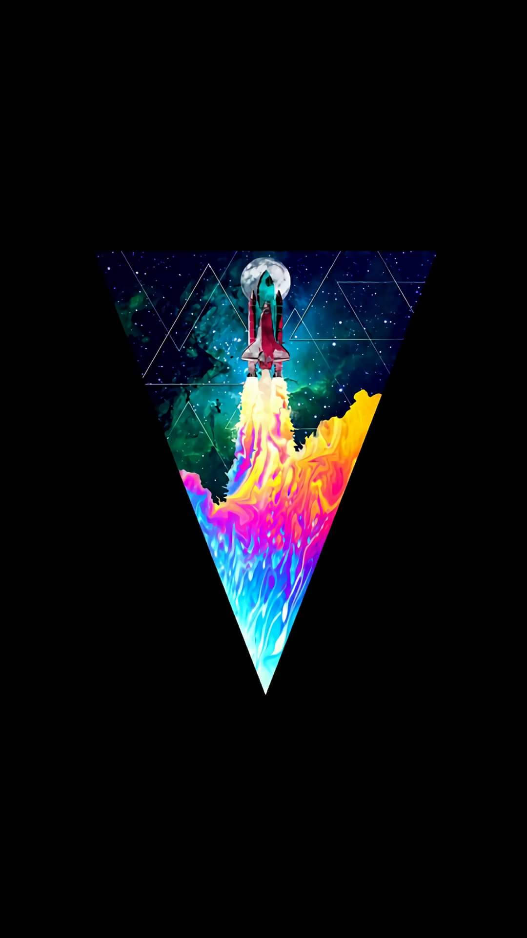 OLED太空火箭 壁纸