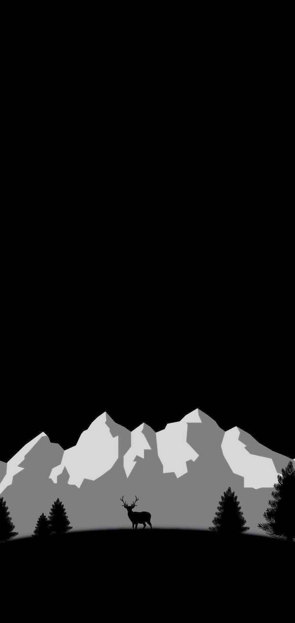 艺术山景 OLED 手机 壁纸