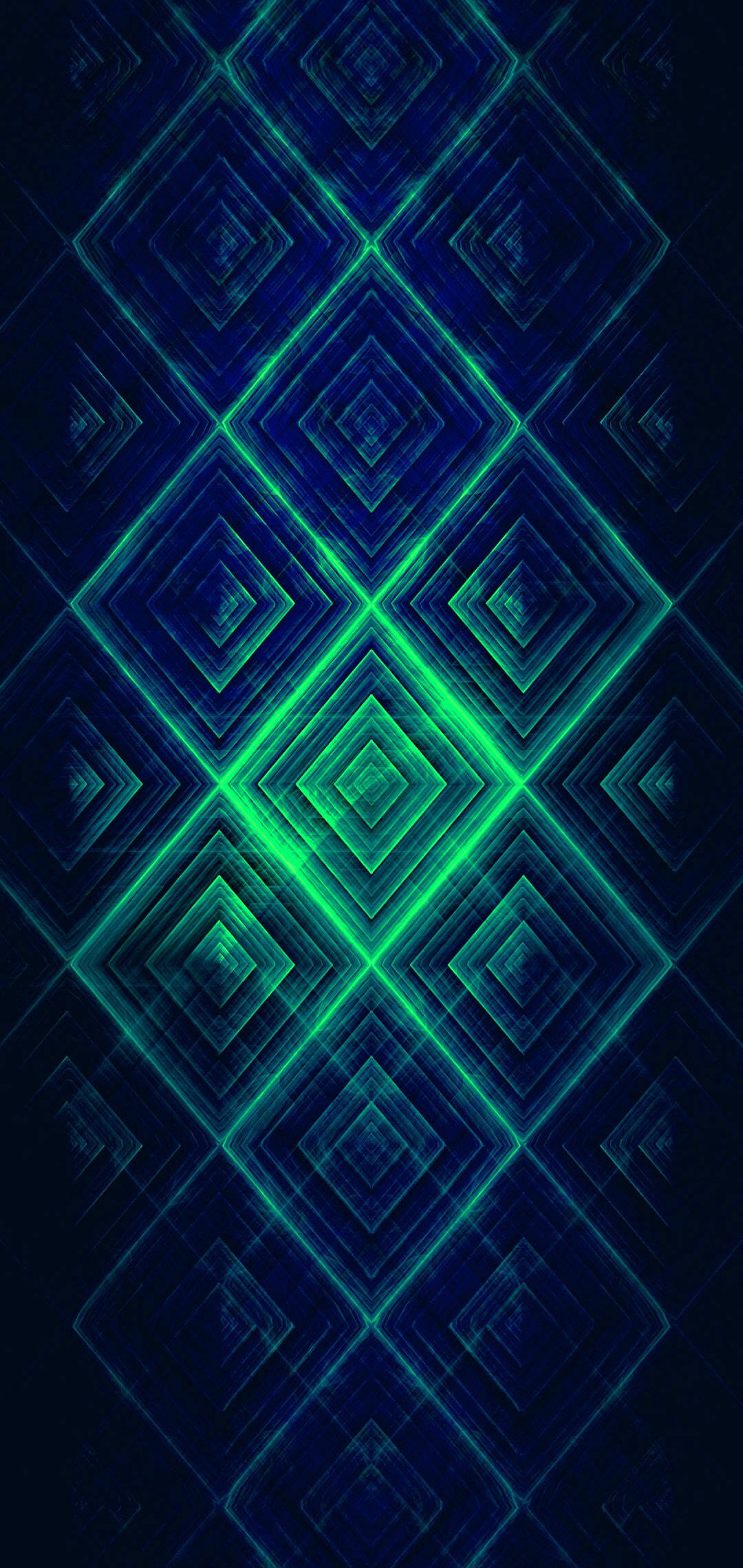 OnePlus 绿色菱形图案 壁纸