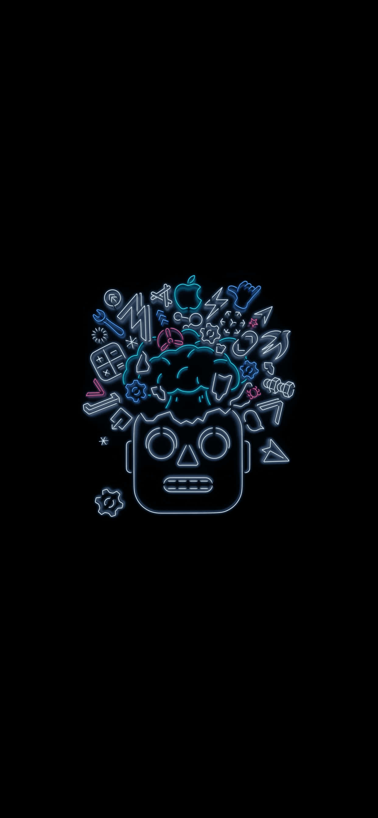 机器人脑爆炸Pixel 3 OLED背景 壁纸