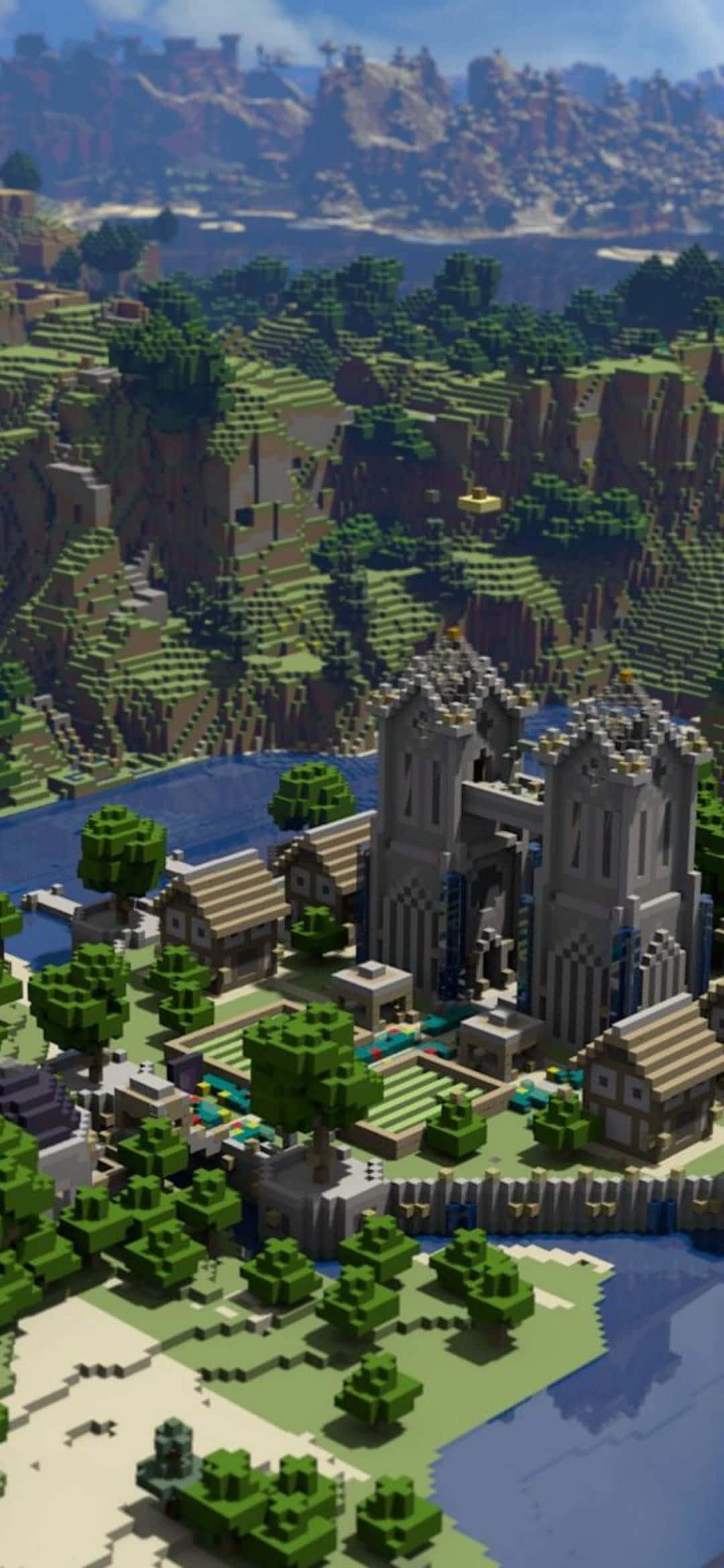 河流城堡Pixel 3《Minecraft》背景 壁纸