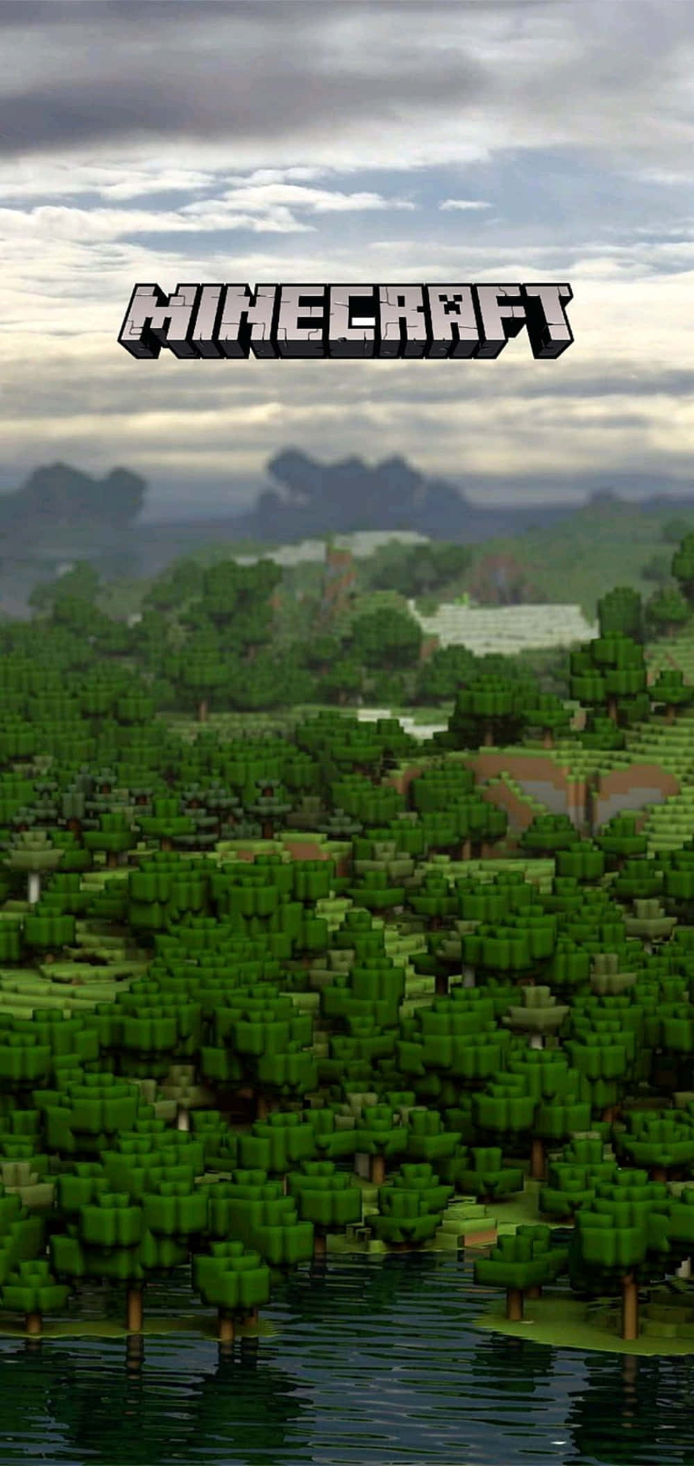 Pixel 3xl Minecraft背景 灰色云层 壁纸