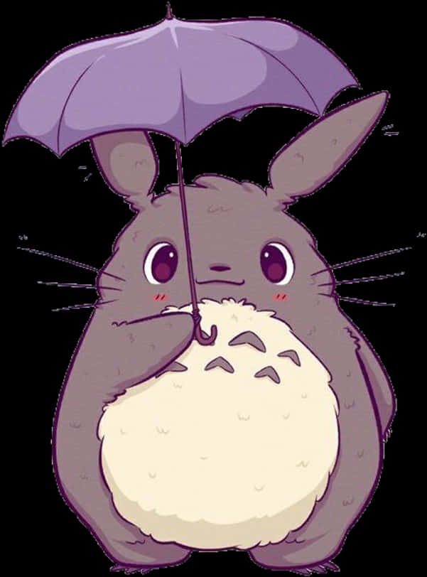 可爱生物撑伞.PNG 壁纸