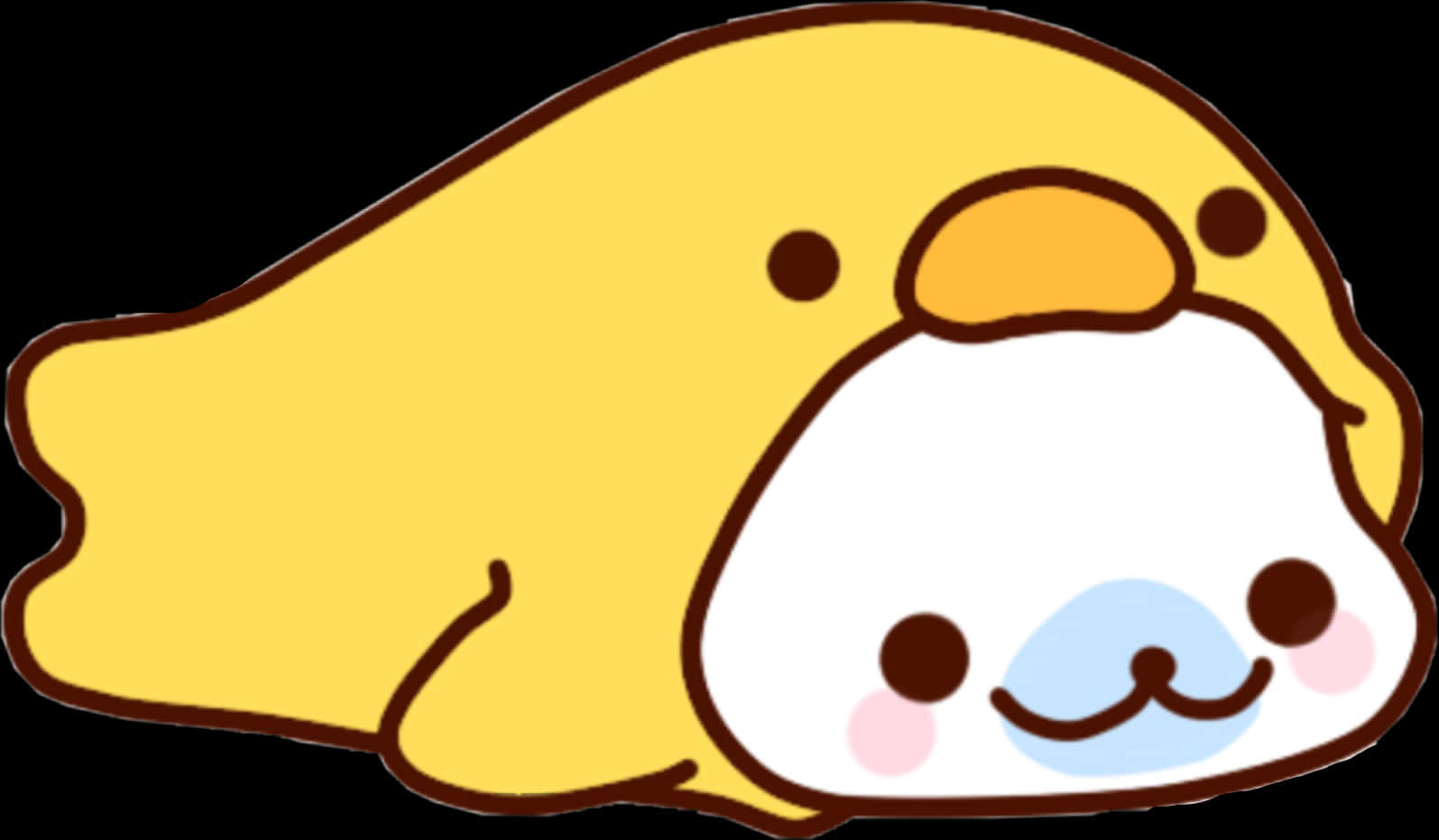 可爱卡通海豹躺卧.PNG 壁纸