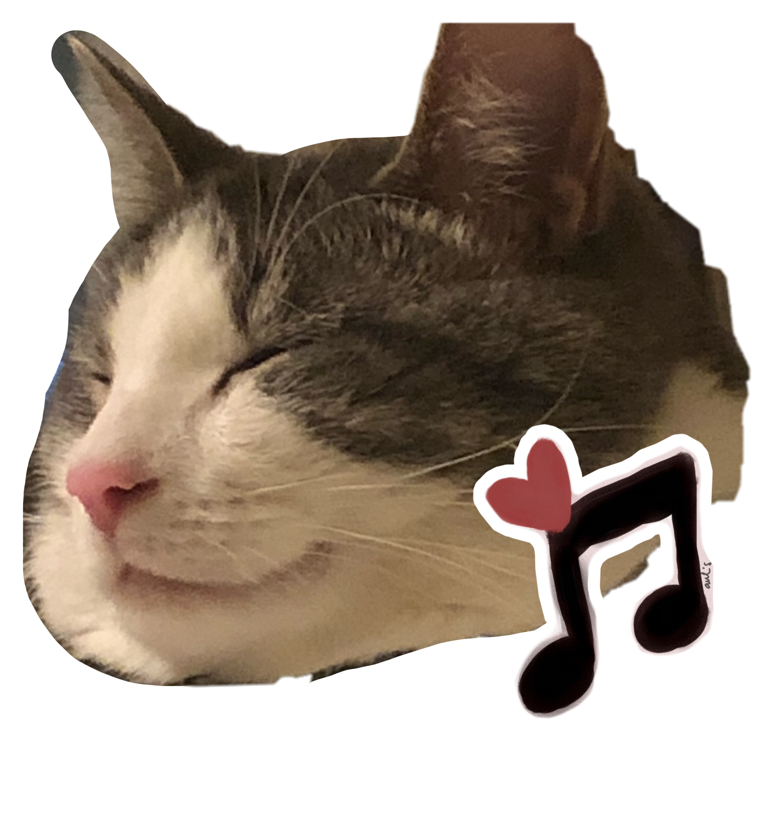 满足猫咪音乐爱心贴图.PNG 壁纸