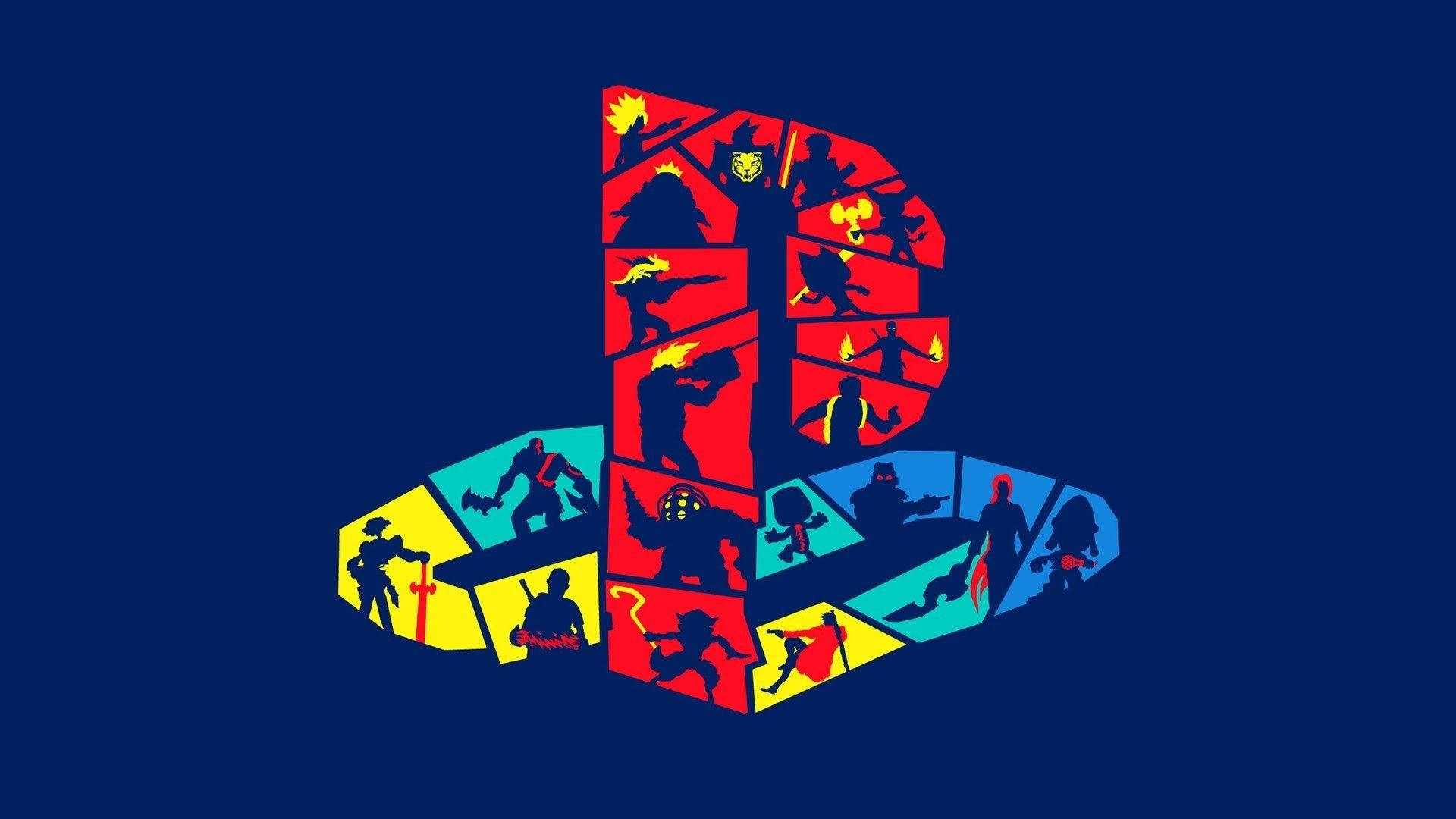PSP PlayStation标志与游戏角色 壁纸