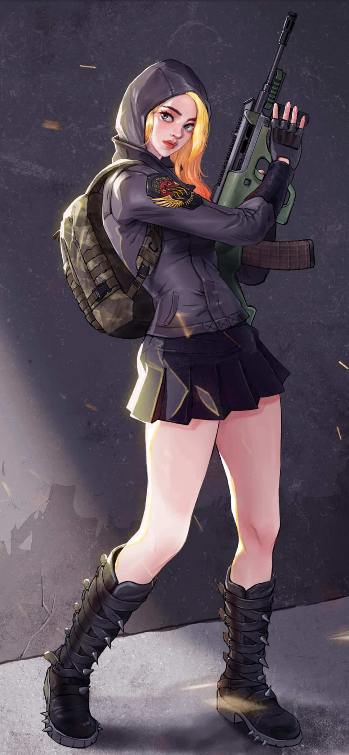 PUBG 女孩粉丝艺术 iPhone 壁纸