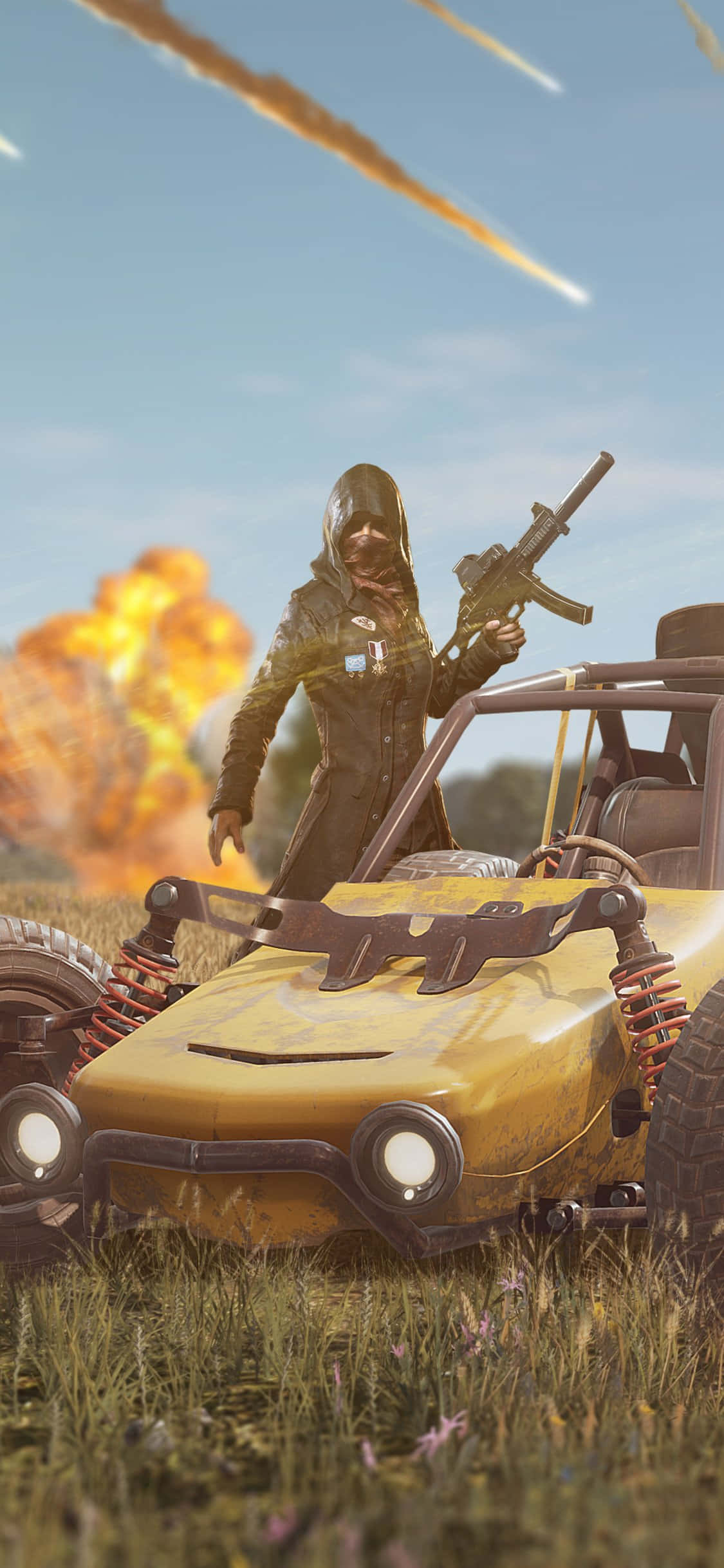 黄色赛车 PUBG iPhone 壁纸