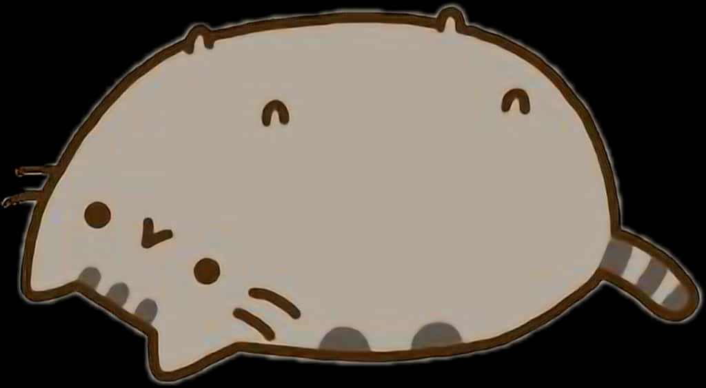 Pusheen 猫咪侧躺 壁纸