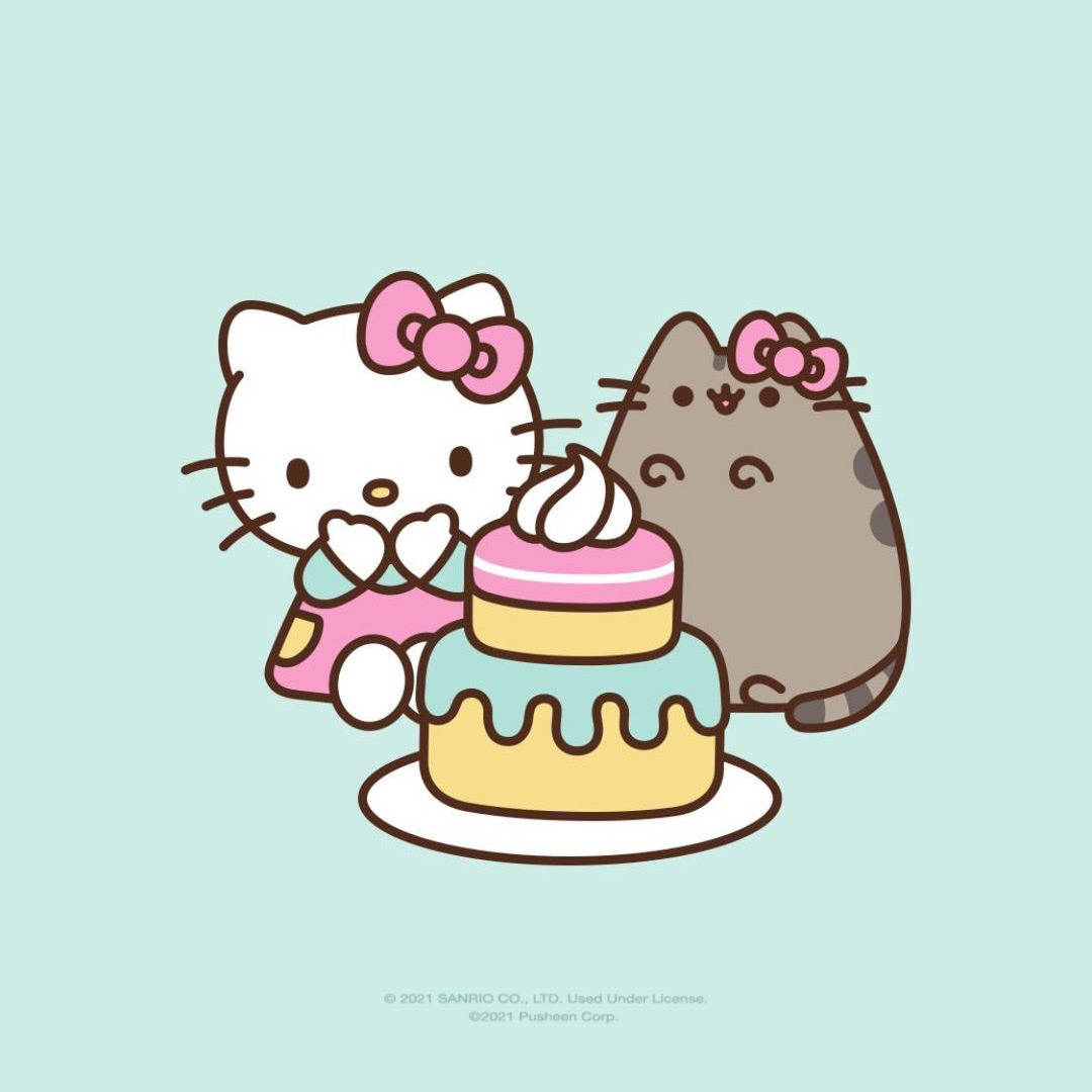 Pusheen与Hello Kitty头像 壁纸