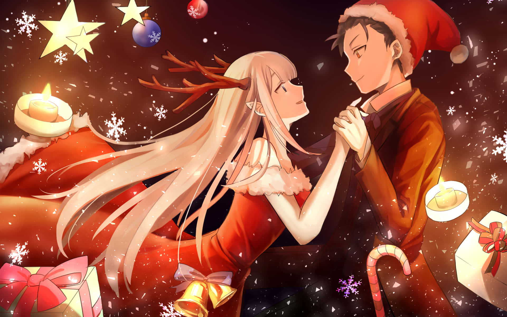 Re: Zero 动漫圣诞情侣图 壁纸