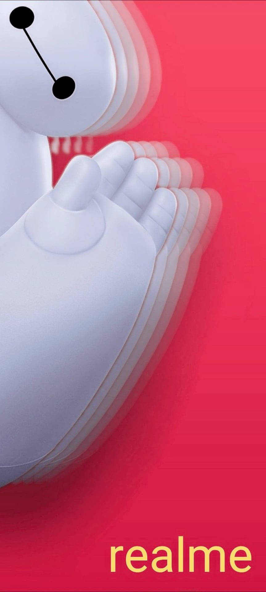 Realme 6 打孔屏 Baymax 挥手 壁纸