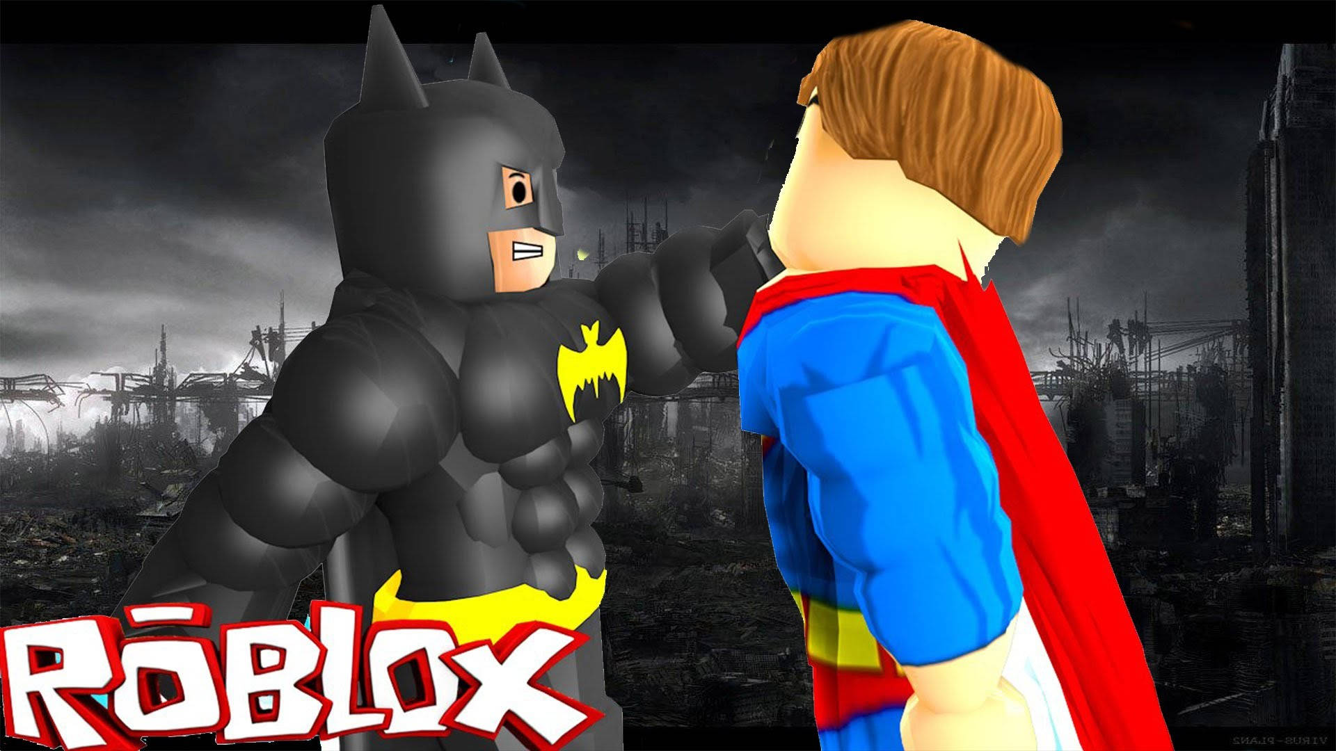 蝙蝠侠与超人在Roblox世界 壁纸