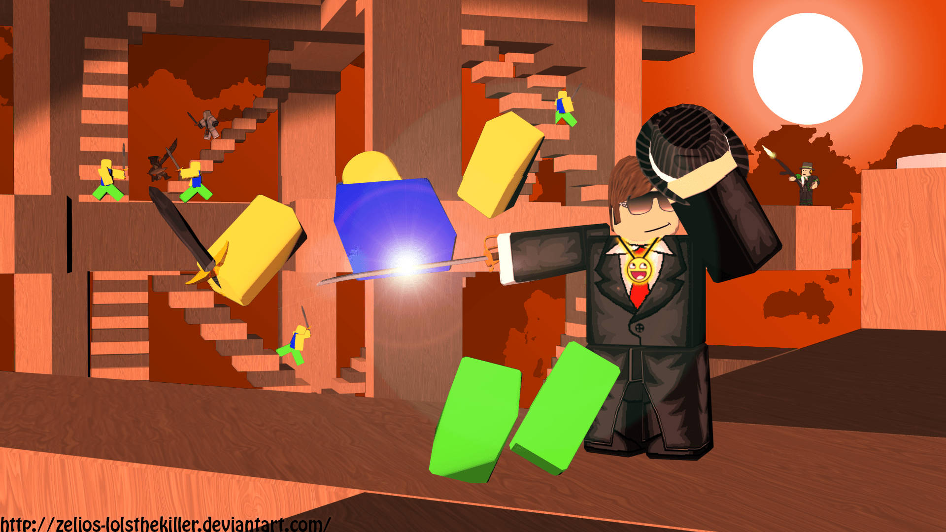 “在Roblox中穿着燕尾服角色，以时尚风格玩你最喜欢的游戏！” 壁纸
