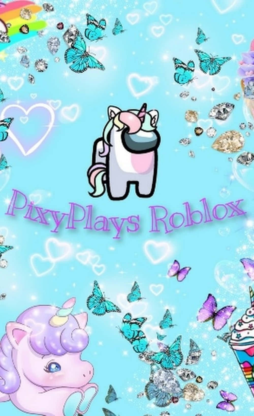 Roblox iPhone独角兽粉彩蝴蝶 壁纸