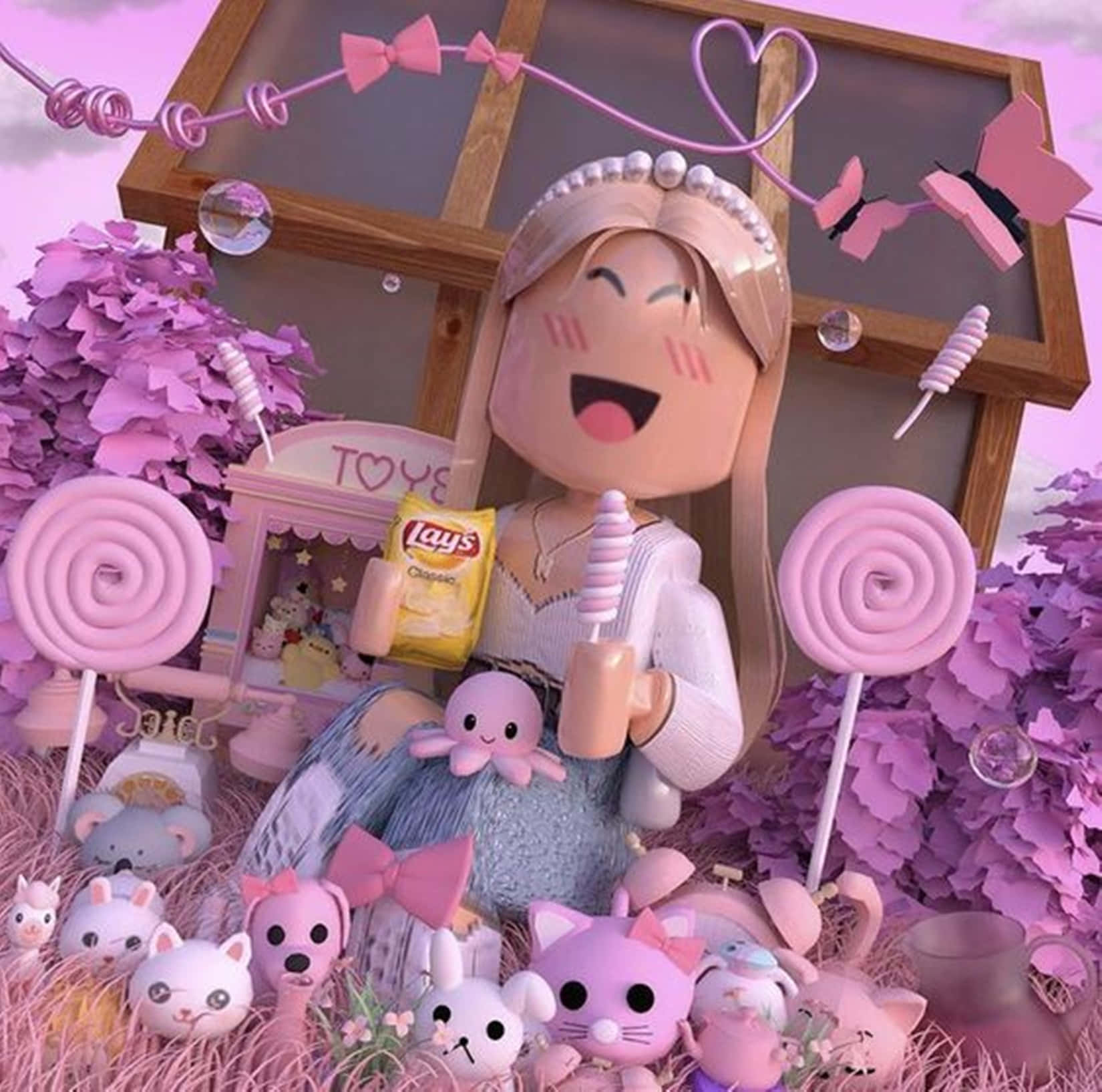 Roblox 粉色女孩 Gfx 壁纸