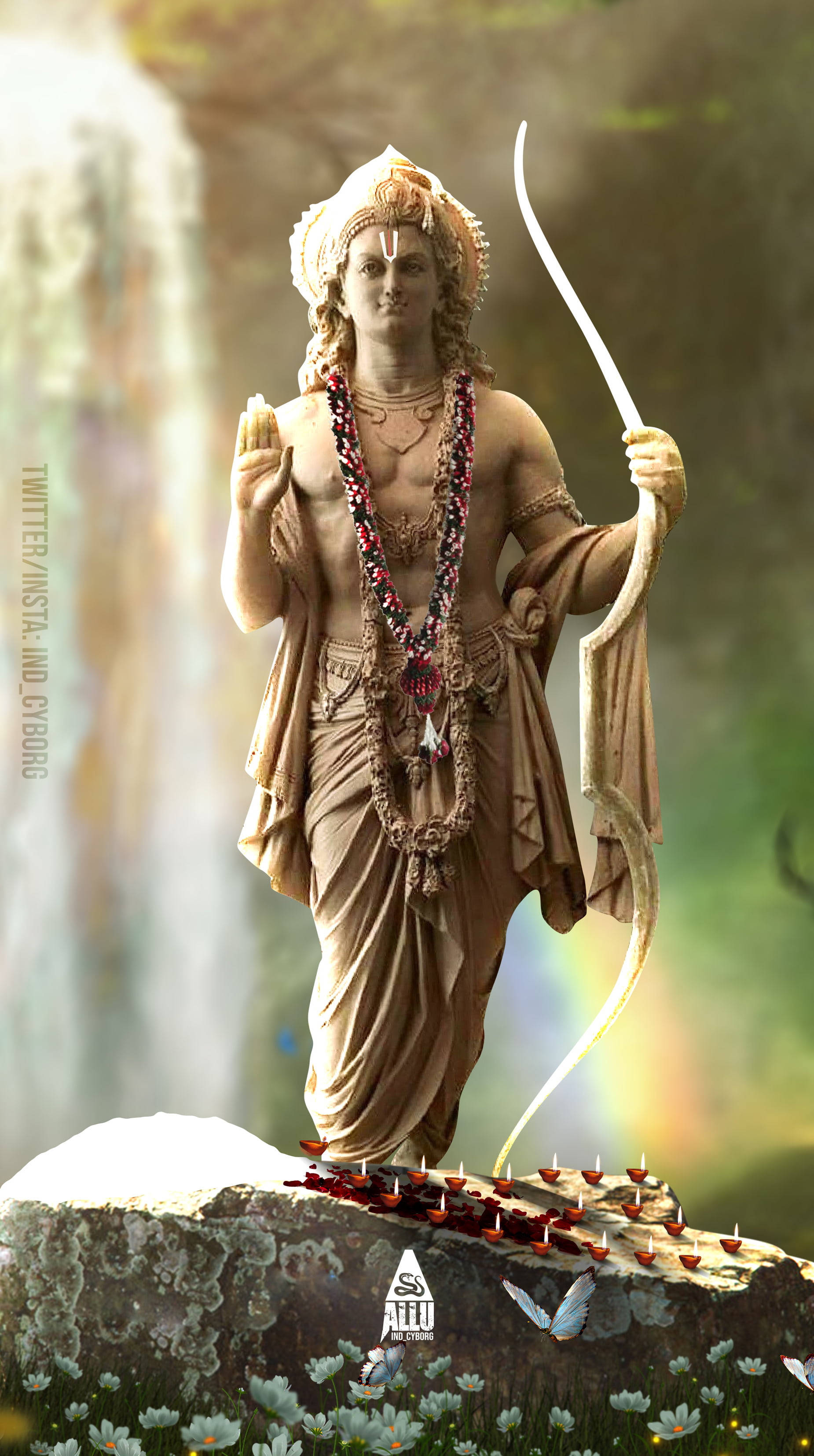 Shree Ram瀑布 壁纸