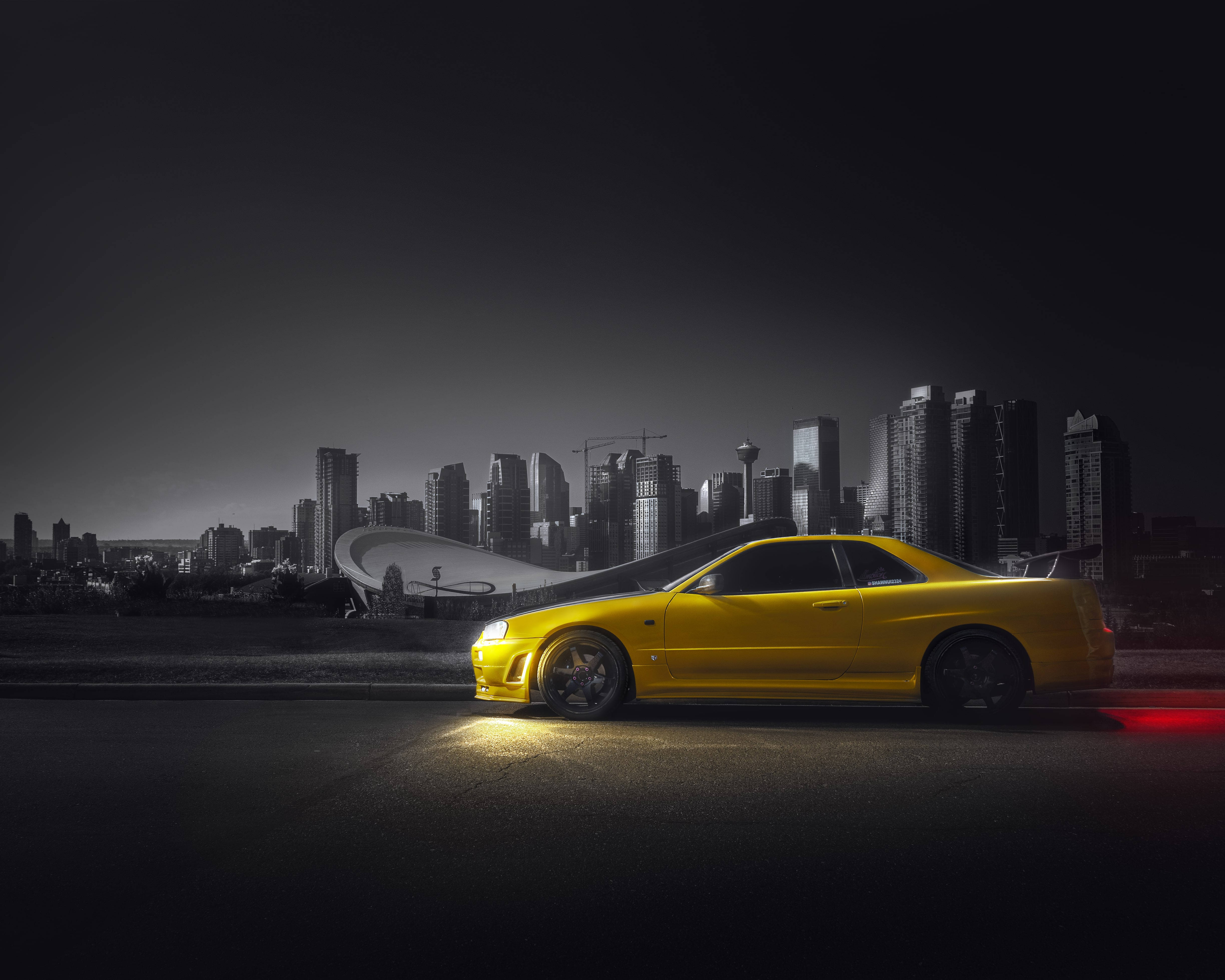 日产Skyline GTR R34色彩喷溅 壁纸