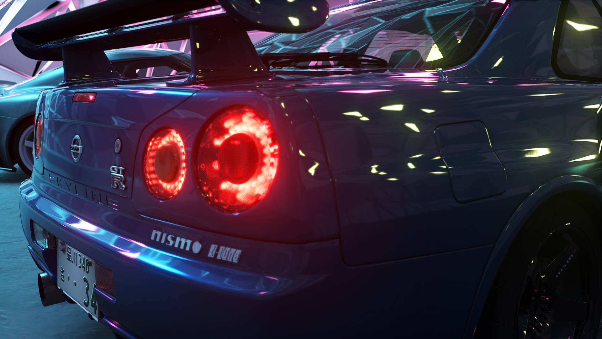 日产Skyline GTR R34红色尾灯 壁纸