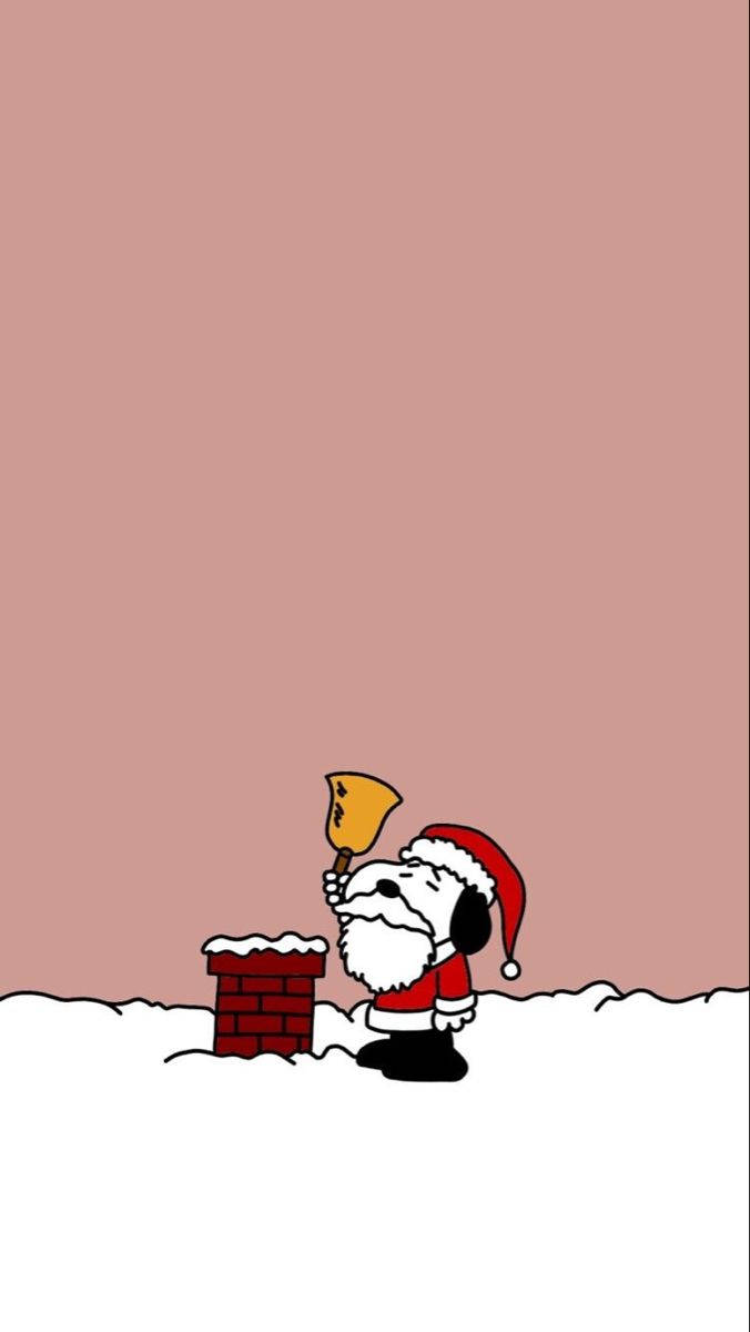 Snoopy圣诞烟囱钟 壁纸