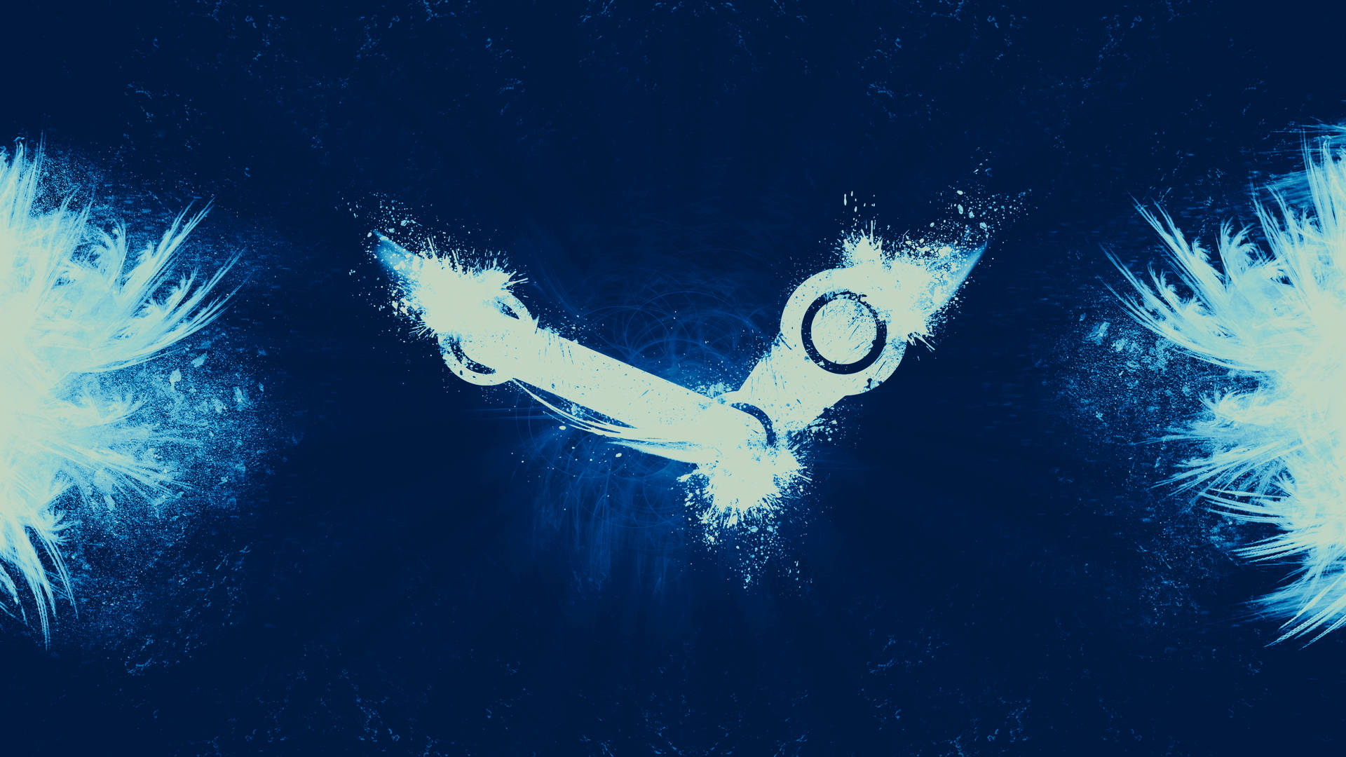 Steam游戏标志白色油漆4K壁纸。