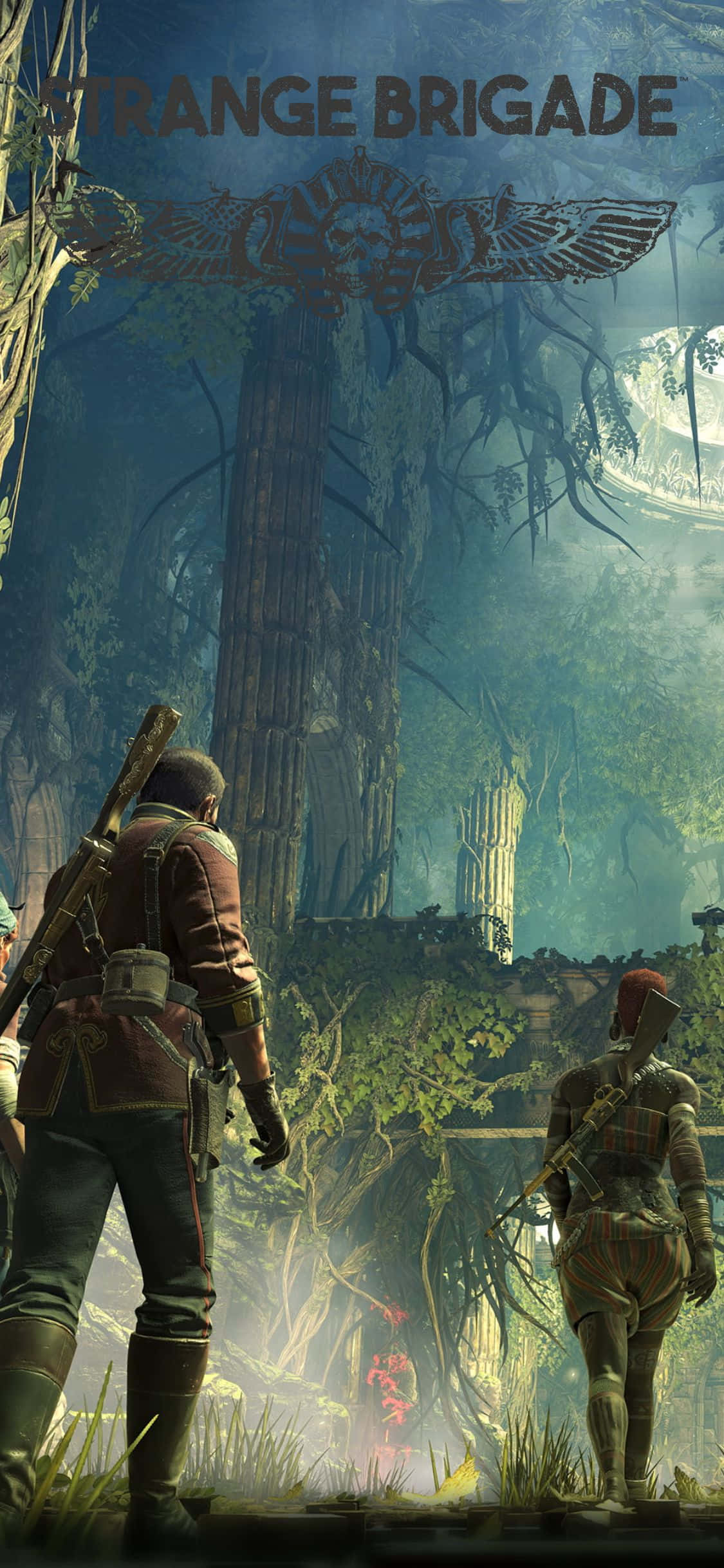 说明：卓越的 Strange Brigade 游戏背景，适用于 iPhone X 壁纸