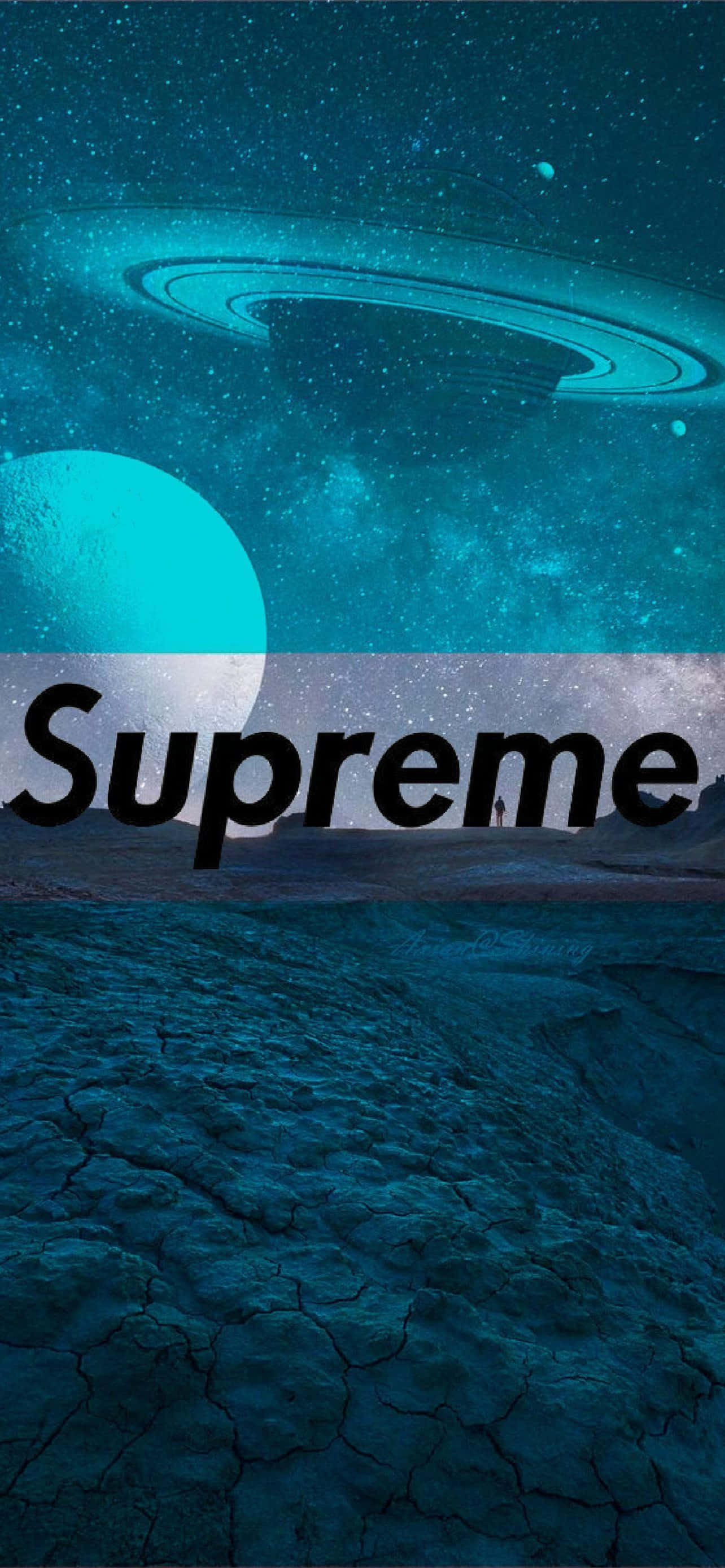 supreme - 蓝色天空下的星球 壁纸