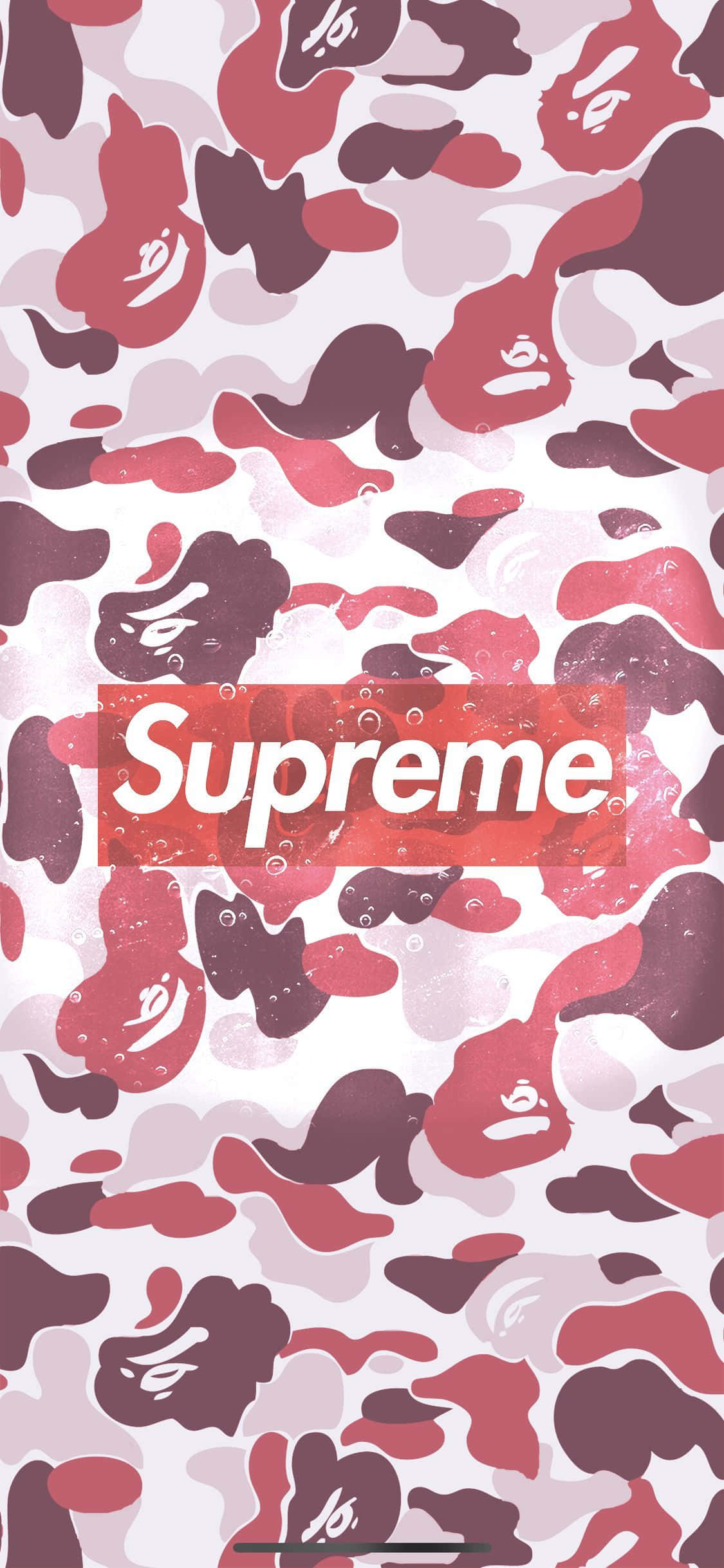 Supreme设计师iPhone迷彩图案 壁纸