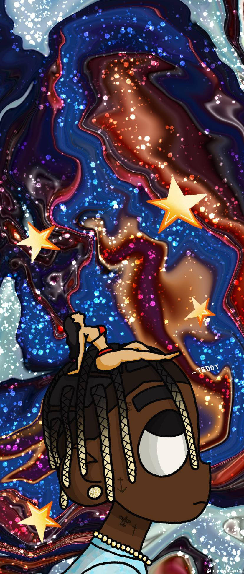 卡通Travis Scott Astroworld iPhone 壁纸