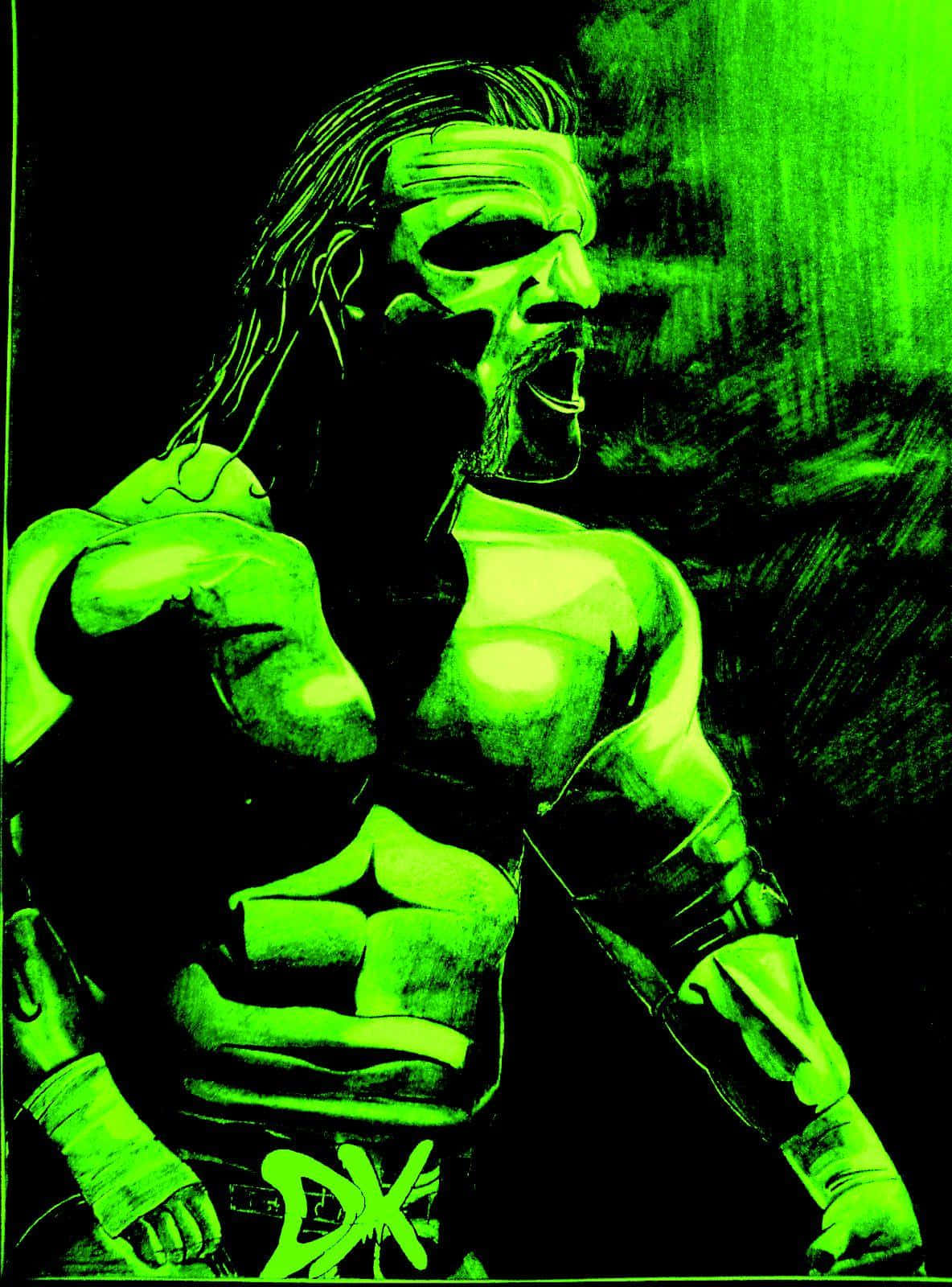 Triple H 霓虹绿素描 壁纸