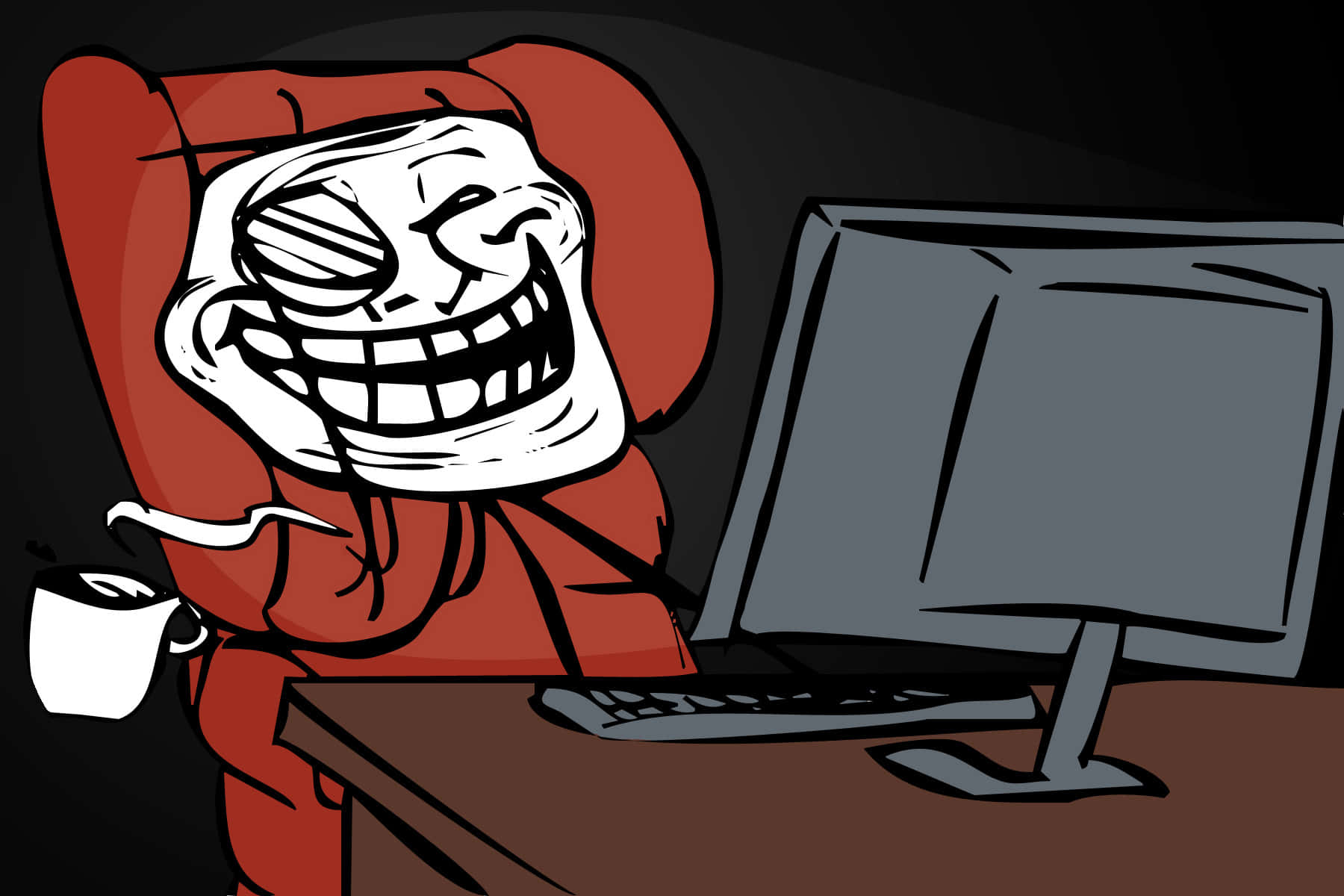 搞笑Troll Face表情包背景 壁纸
