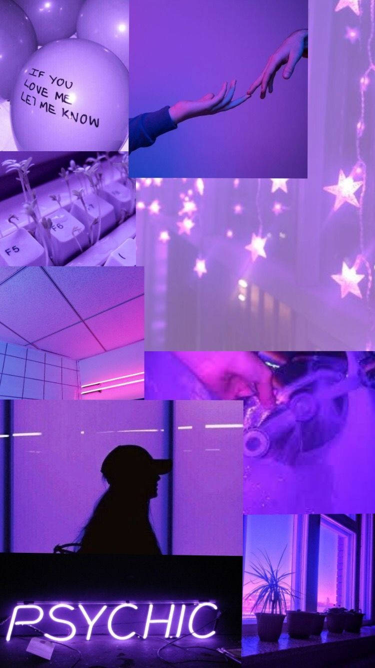 梦幻淡紫Tumblr拼贴壁纸 壁纸