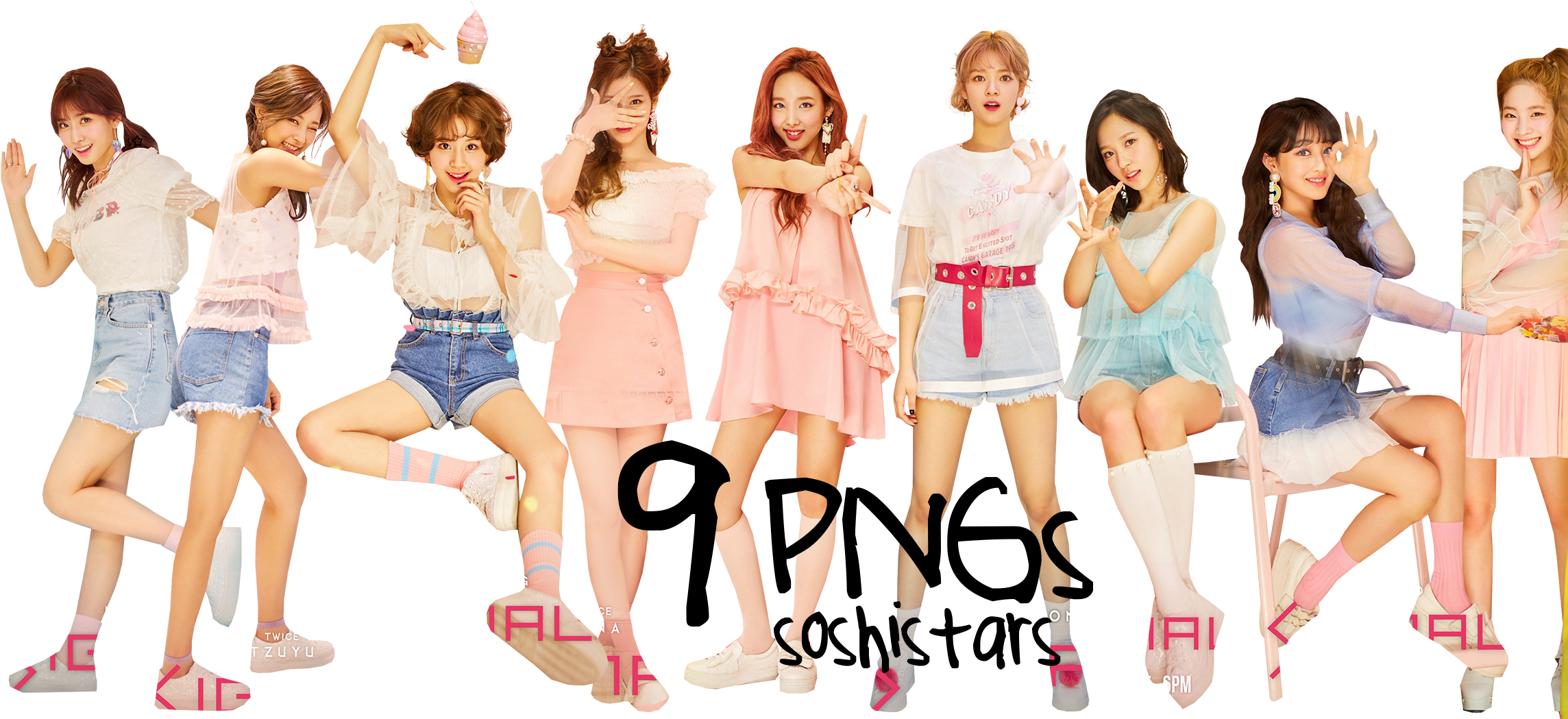 Twice成员淡彩造型 壁纸