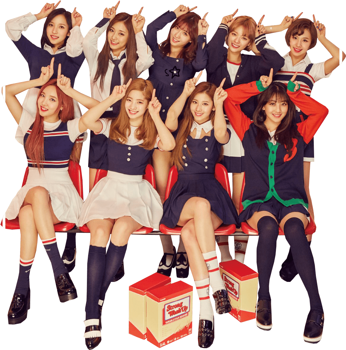 Twice Kpop女团校服概念照 壁纸