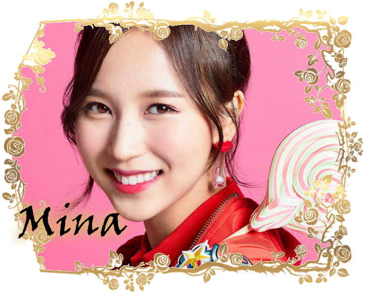 Twice Mina 花卉相框 壁纸
