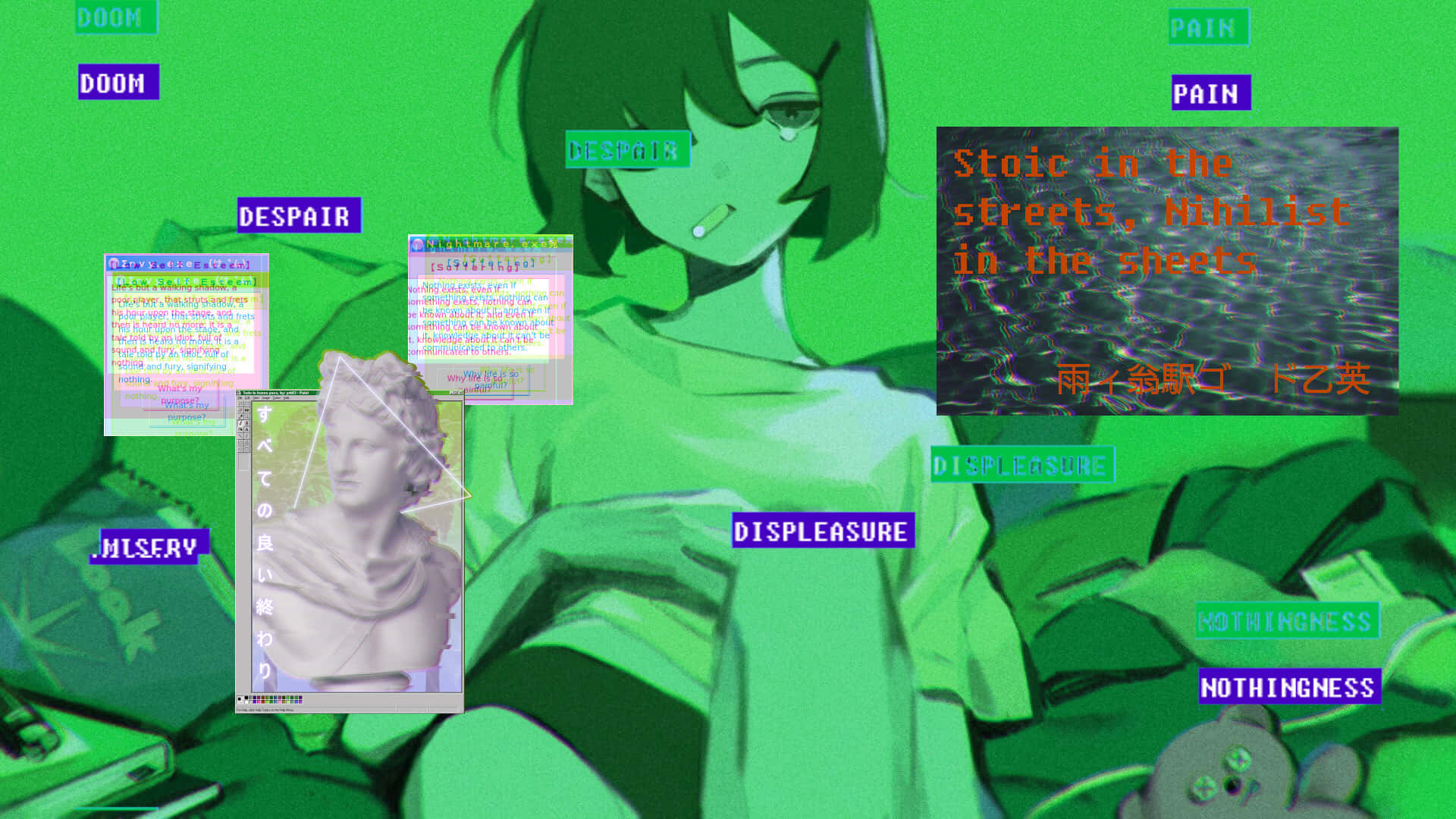 Vaporwave动漫《新世紀福音战士》 壁纸